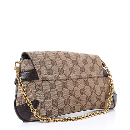 Gucci Monogram Horsebit Clutch Dark Brown 3 of 9