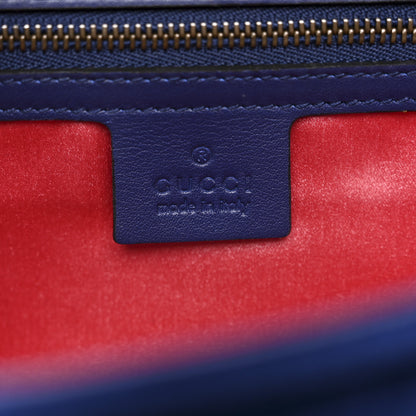 Gucci Velvet Matelasse GG Marmont Clutch Cobalt Blue 5 of 12
