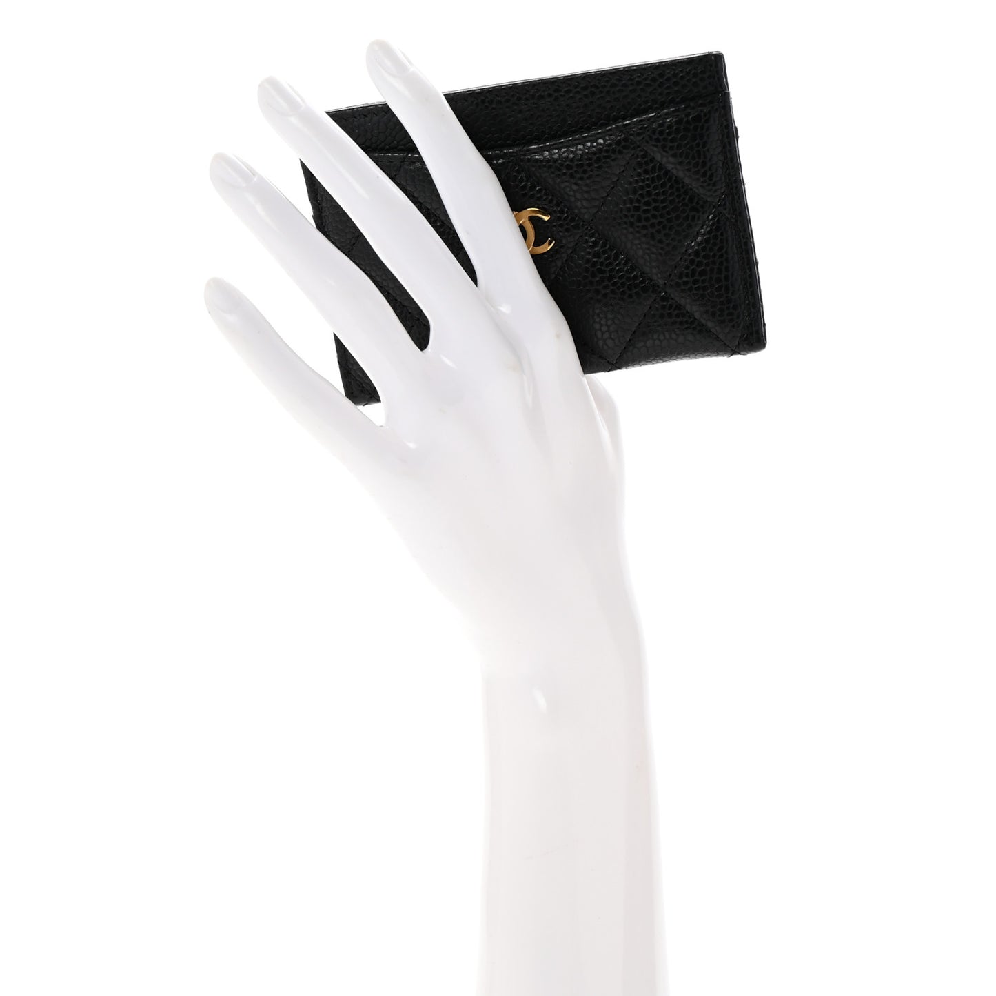 Caviar Quilted Card Holder Black