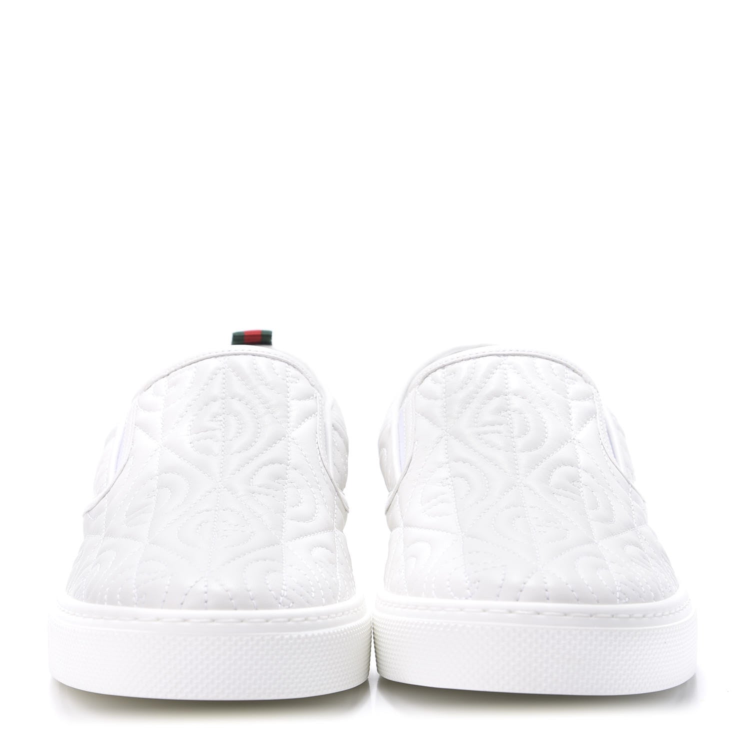 Gucci Nappa Web G Rhombus Quilted Mens Slip On Sneakers 7 Great White 2 of 10