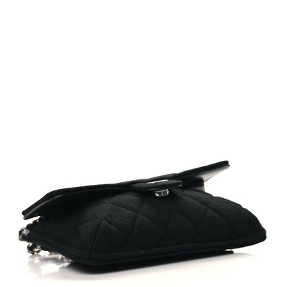 Chanel Jersey Fabric Quilted Foldable Tote With Chain Black Multicolor 6 of 14