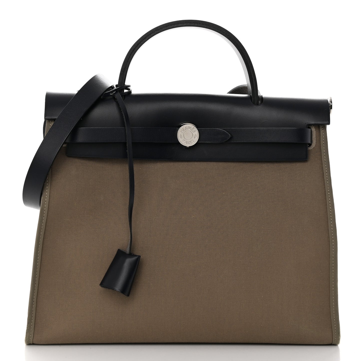 Toile Officier Vache Hunter Herbag Zip 31 PM Etoupe Bleu Indigo