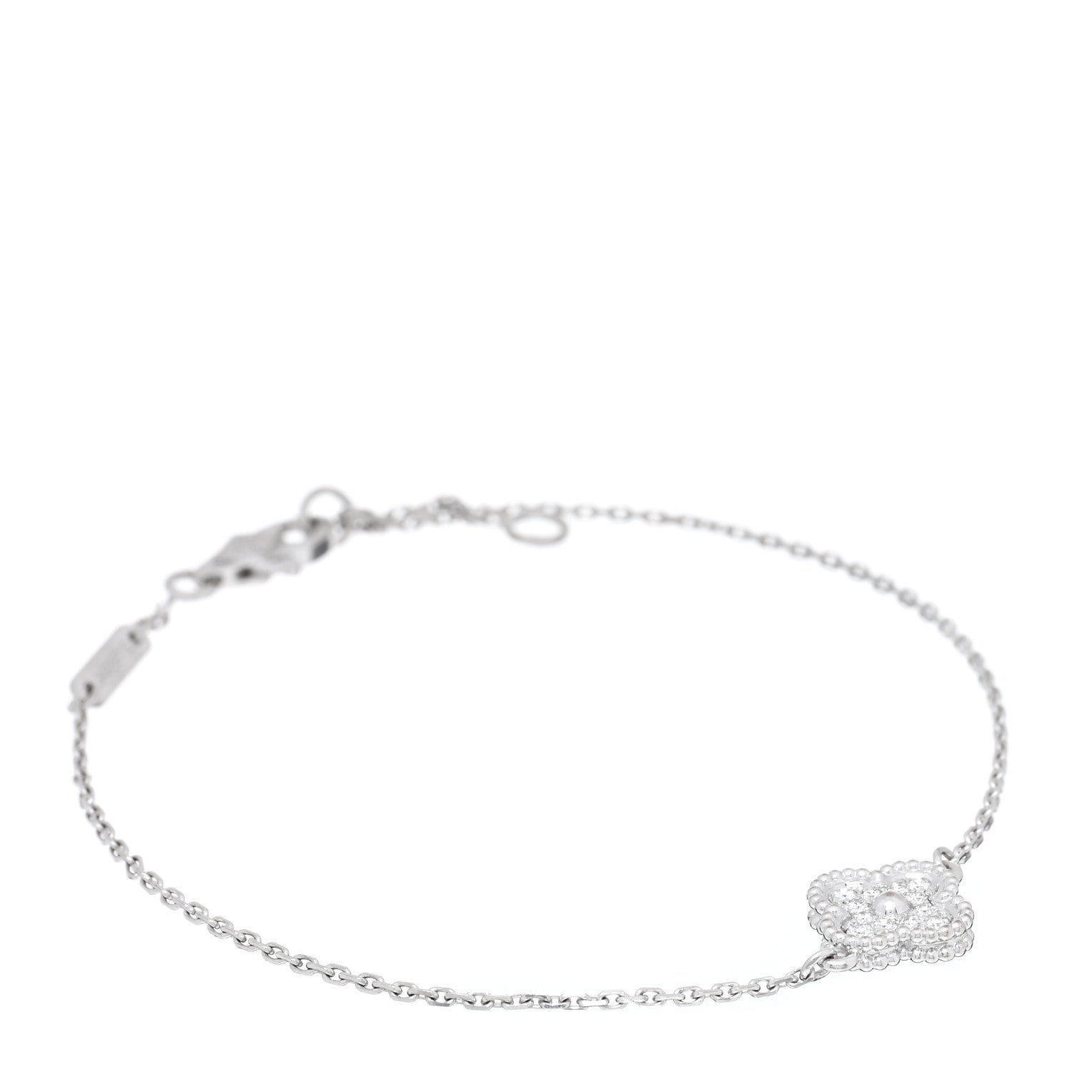 Van Cleef & Arpels 18K White Gold Diamond Sweet Alhambra Bracelet 1 of 3