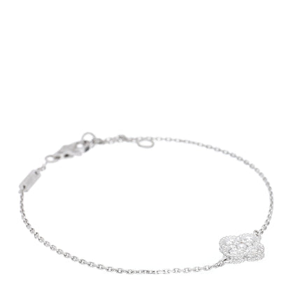 Van Cleef & Arpels 18K White Gold Diamond Sweet Alhambra Bracelet 1 of 3