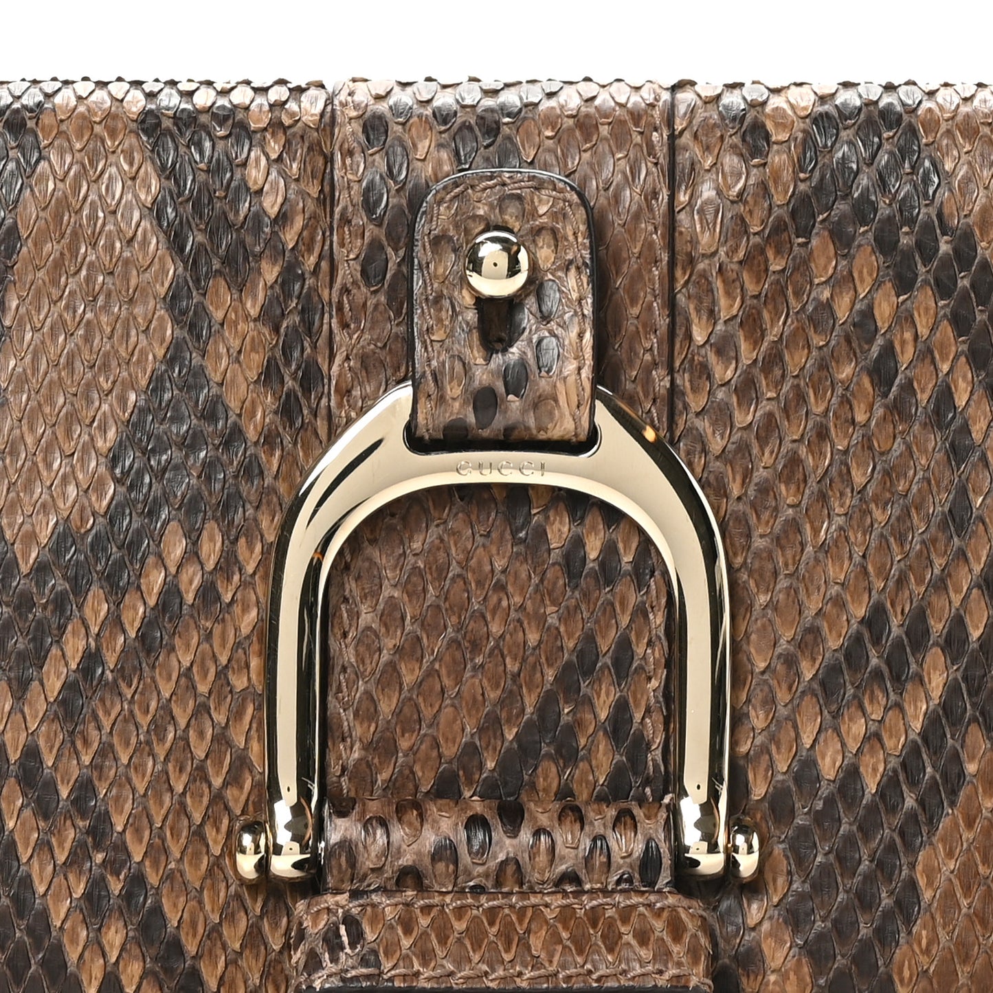 Snakeskin Deerskin Greenwich Clutch Beige