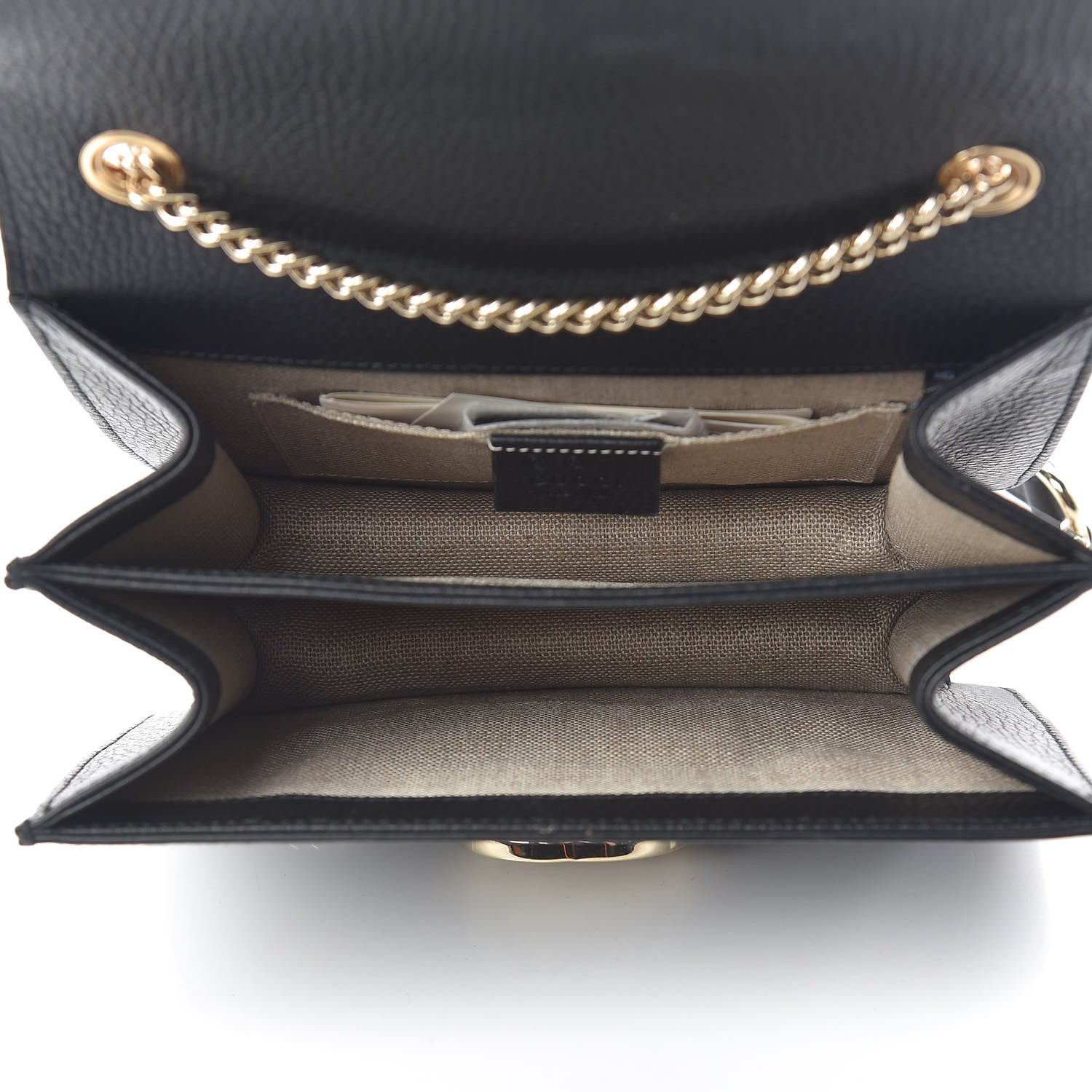 Gucci Dollar Calfskin Small Interlocking G Shoulder Bag Black 5 of 12