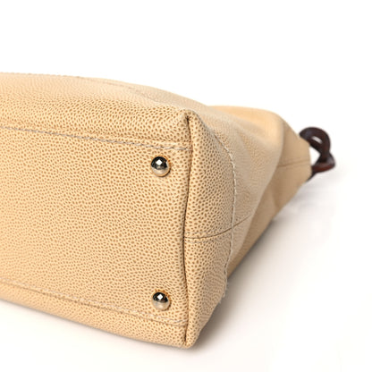 Chanel Caviar CC Wood Chain Hobo Beige 10 of 10