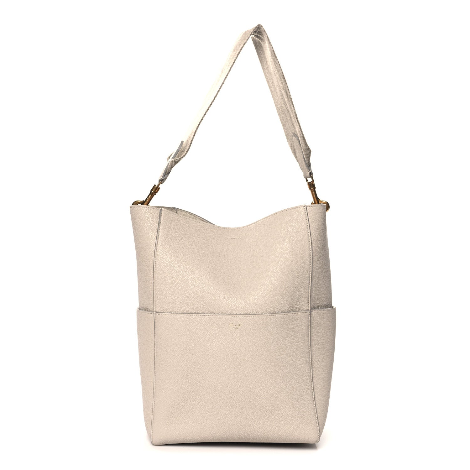 Celine Soft Grained Calfskin Sangle Bucket Bag Dune 1 of 10