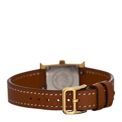 Hermes Stainless Steel Epsom 17.2mm Heure H Hour Quartz Watch Gold 3 of 5