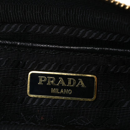 Prada Nylon Saffiano Triangle Mini Wristlet Pouch Black 6 of 7