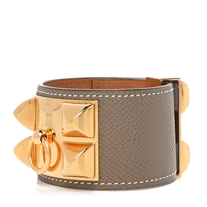 Hermes Epsom Collier de Chien CDC Bracelet T3 Etoupe 1 of 6