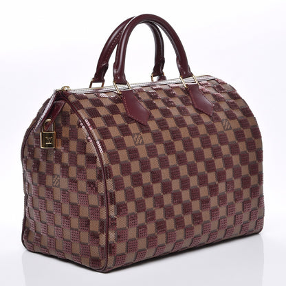 Louis Vuitton Damier Paillettes Speedy 30 Rouge 3 of 9