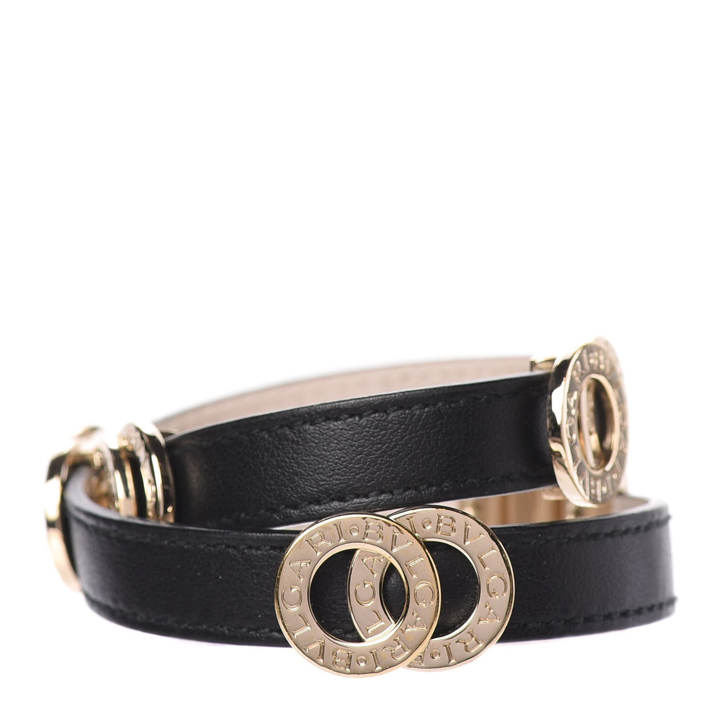 Calfskin Double Coiled Bracelet Black