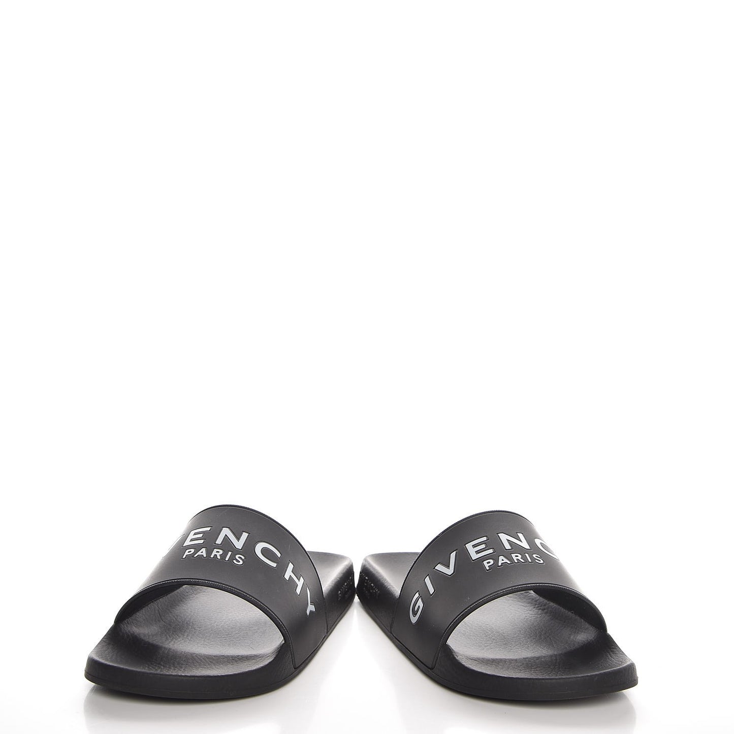 Rubber Logo Pool Slide Sandals 35 Black