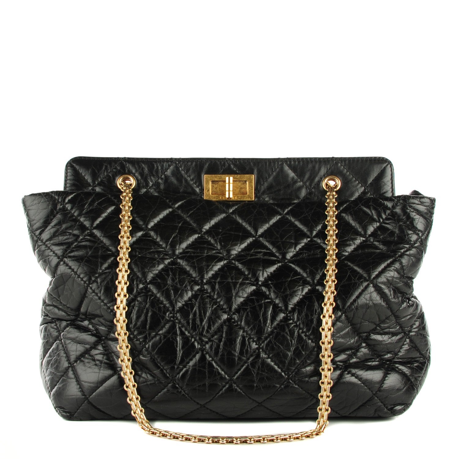 Chanel Aged Calfskin Quilted Reissue 2.55 Tote Black 1 of 8