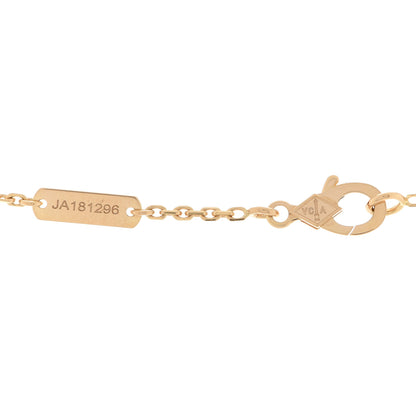 Van Cleef & Arpels 18K Yellow Gold Diamond Yellow Mother of Pearl Vintage Alhambra Pendant Necklace 5 of 6