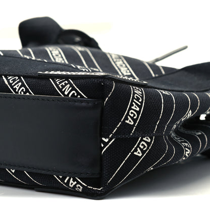 Balenciaga Cotton Canvas Calfskin Logo Print Navy Cabas XS Black White 11 of 11