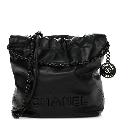 Chanel Shiny Calfskin Quilted Mini Chanel 22 So Black 1 of 11