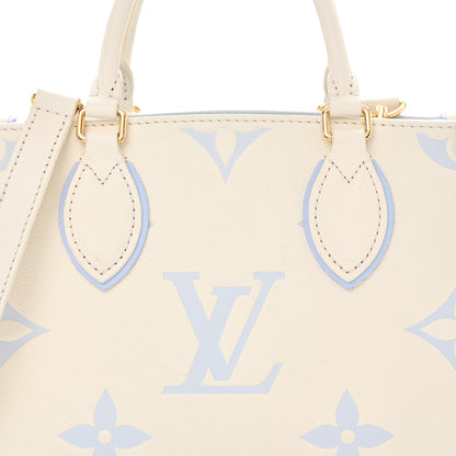 Louis Vuitton Empreinte Monogram Giant Onthego PM Latte Candy Blue 7 of 9