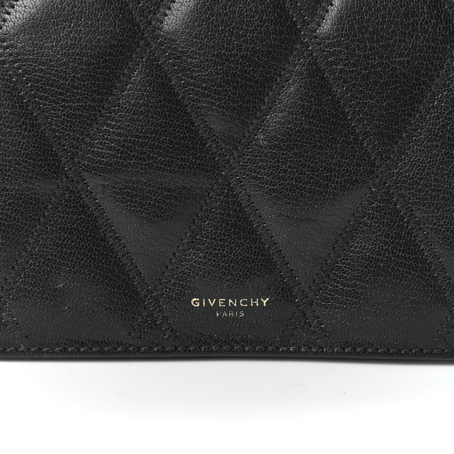 Goatskin Quilted GV3 Strap Wallet Black