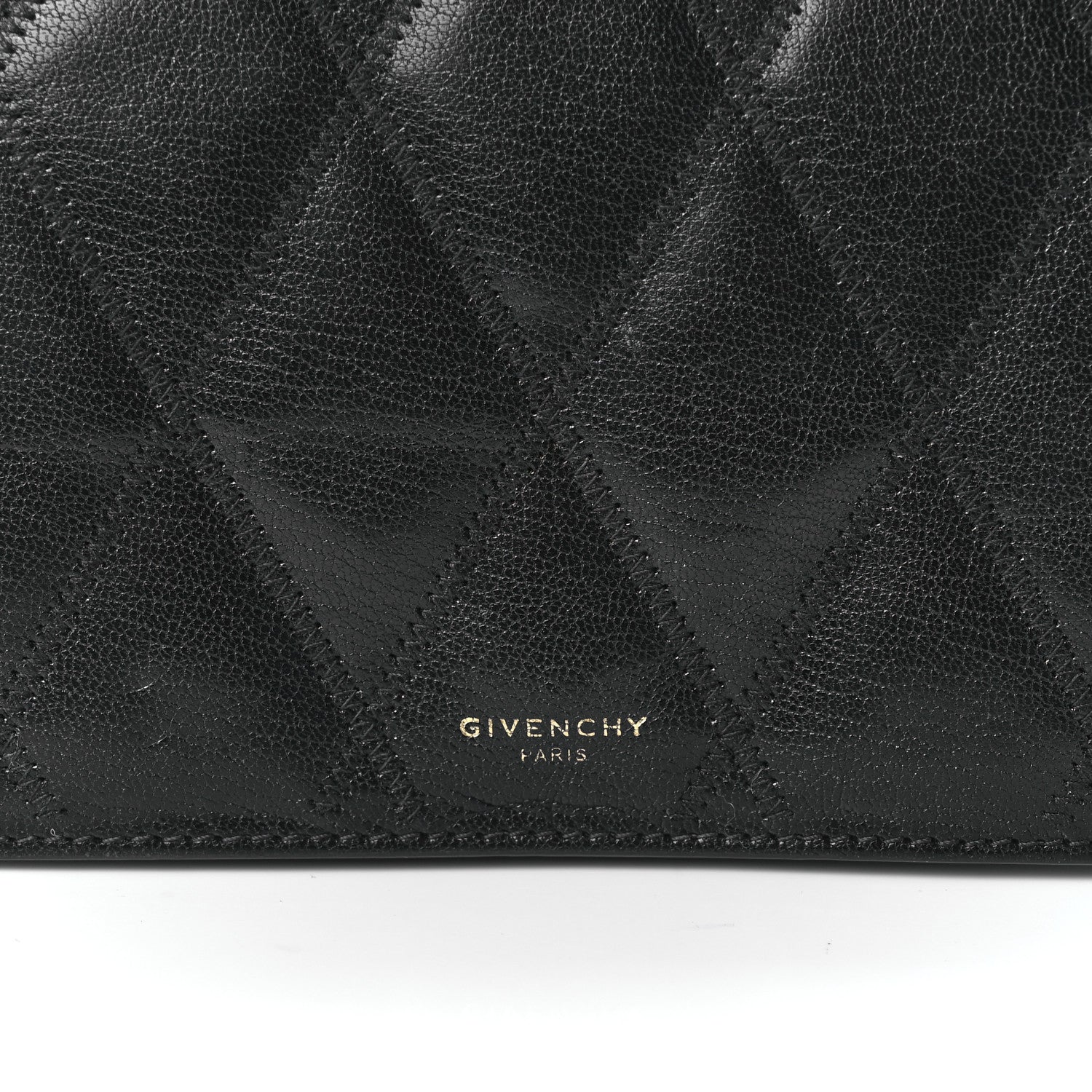 Givenchy Goatskin Quilted GV3 Strap Wallet Black 8 of 10