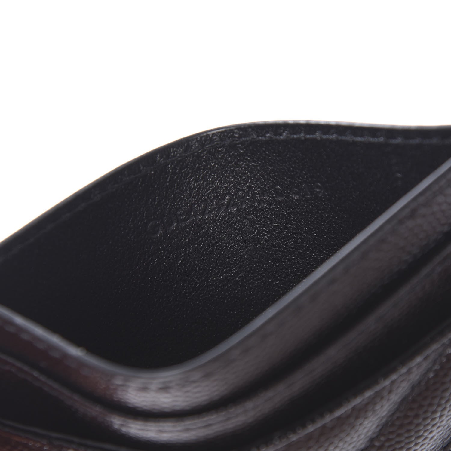 Saint Laurent Grain De Poudre Matelasse Chevron Monogram Credit Card Case Black 7 of 8