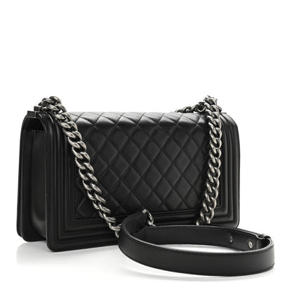 Chanel Lambskin Quilted Medium Boy Flap Black 3 of 12