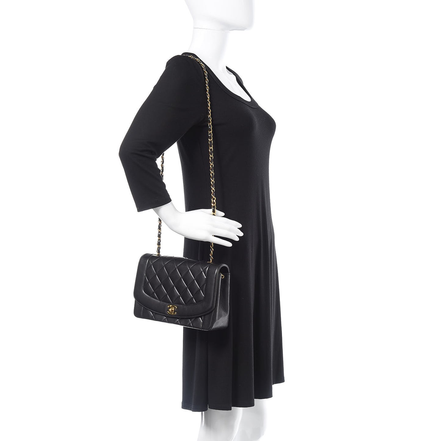 Lambskin Quilted Medium Single Flap Black