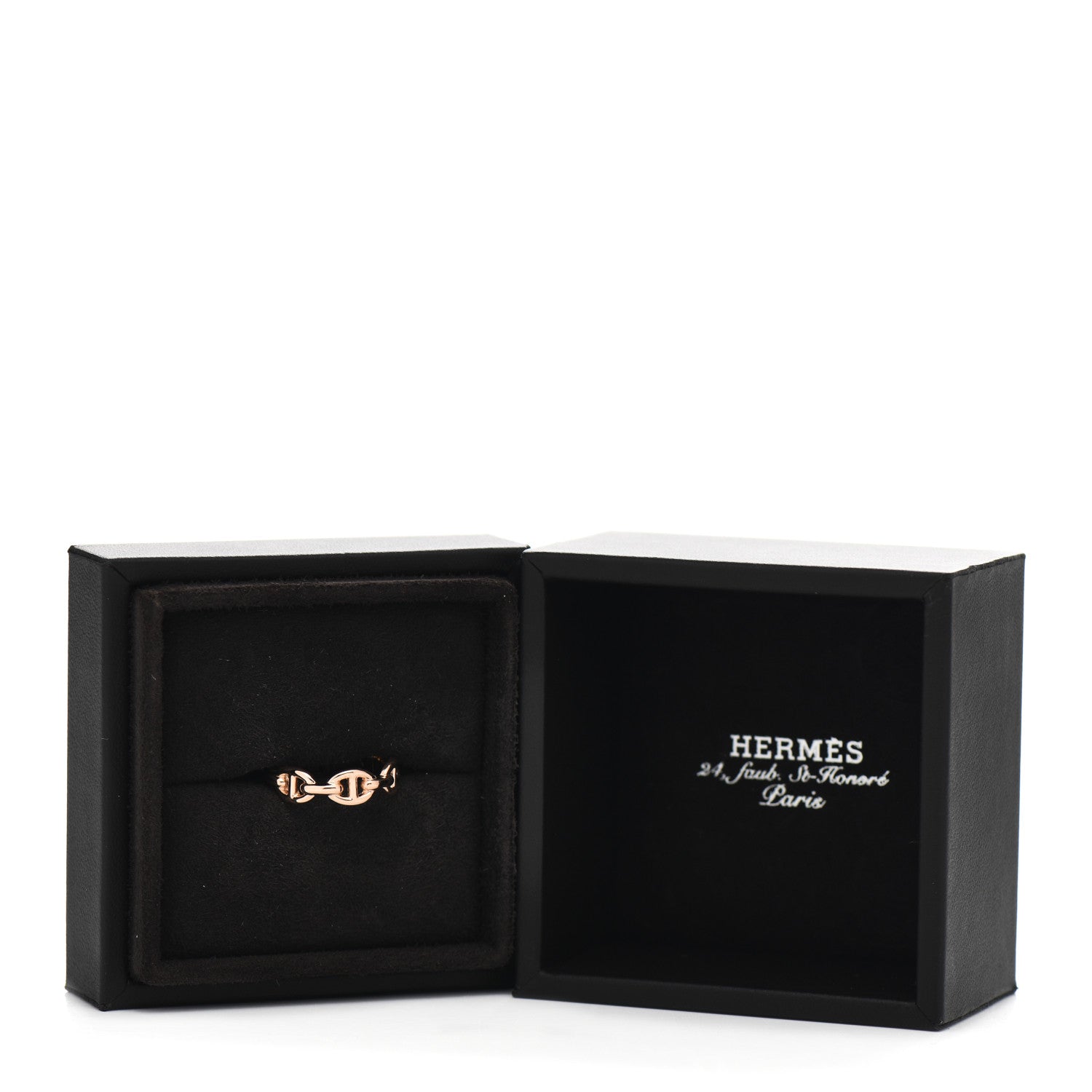 Hermes 18K Rose Gold PM Chaine D'Ancre Enchainee Ring 52 6 5 of 5