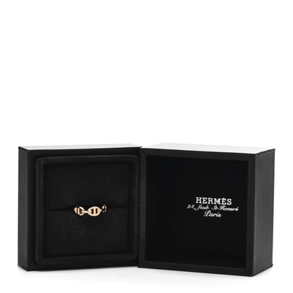 Hermes 18K Rose Gold PM Chaine D'Ancre Enchainee Ring 52 6 5 of 5
