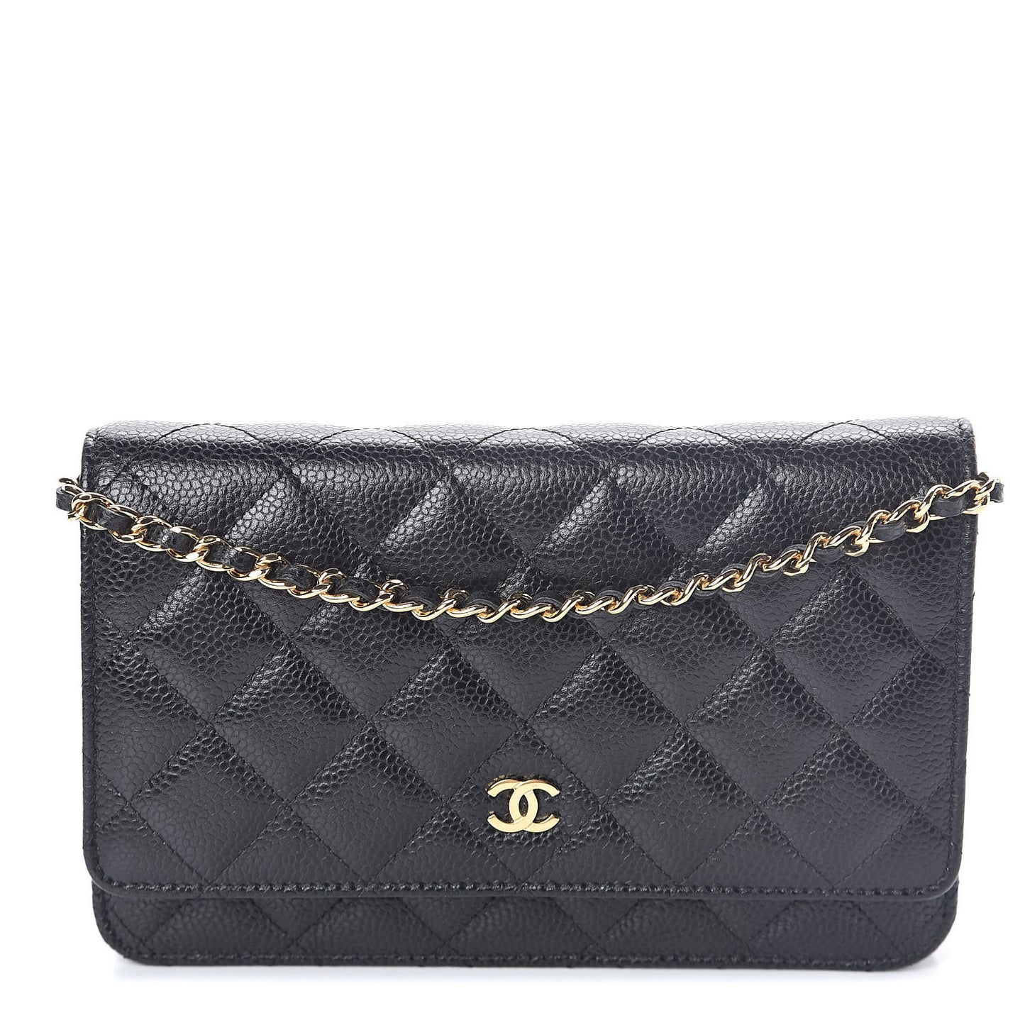 Caviar Quilted Wallet On Chain WOC Black