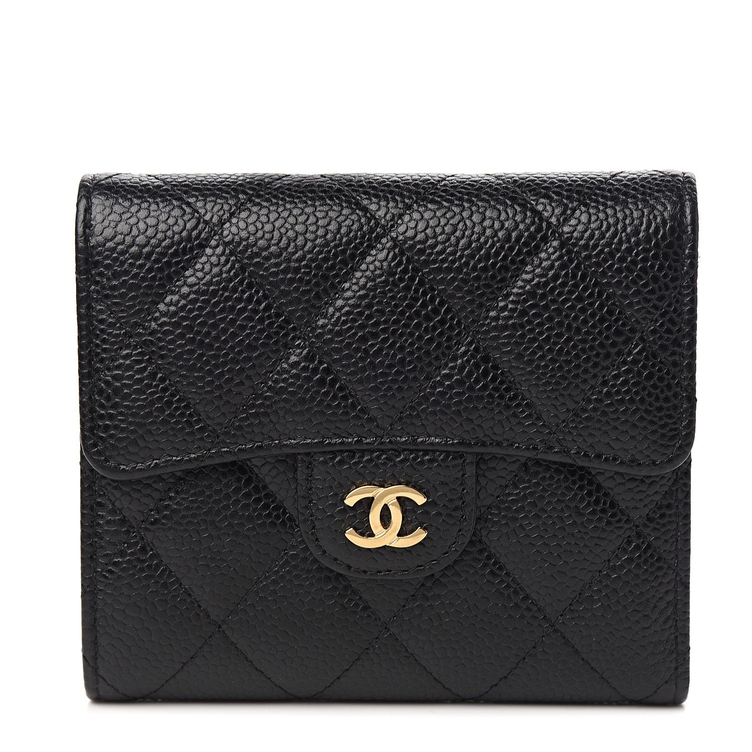Chanel Caviar Quilted Compact Flap Wallet Black 1 of 7