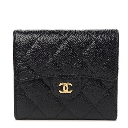 Chanel Caviar Quilted Compact Flap Wallet Black 1 of 7