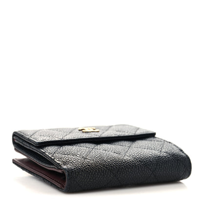 Chanel Caviar Quilted Compact French Flap Wallet Black 4 of 8
