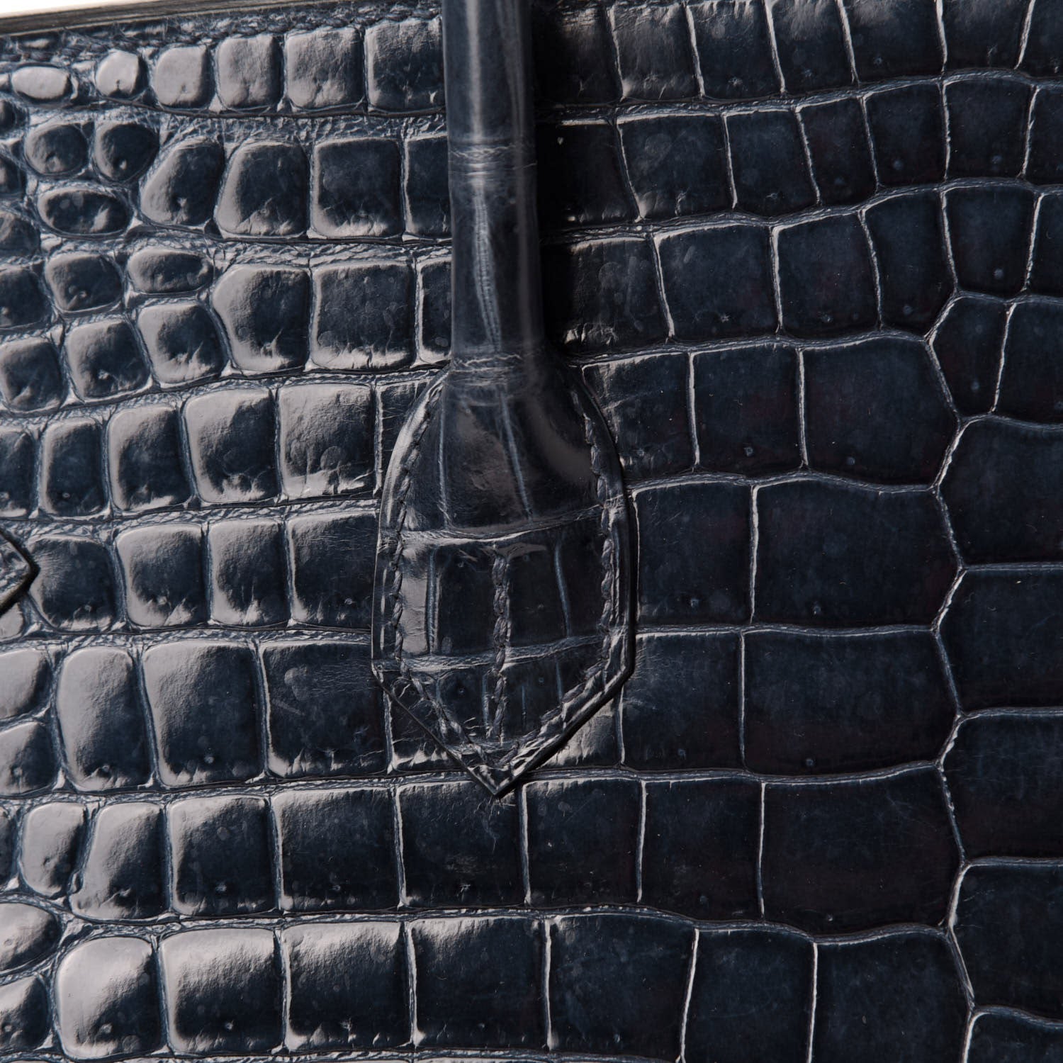 Hermes Shiny Porosus Crocodile Birkin 35 Bleu Abysse 12 of 35