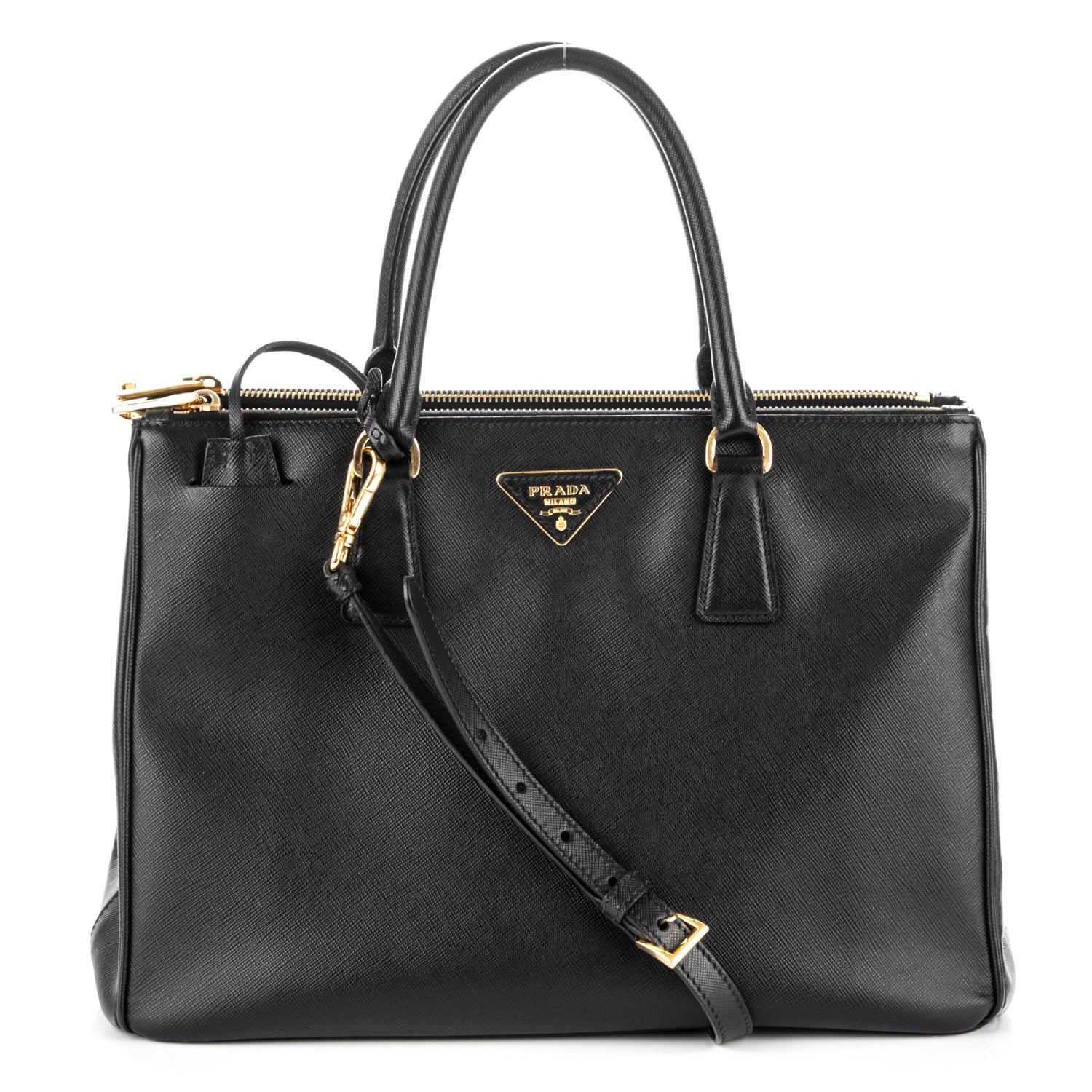 Prada Saffiano Medium Galleria Double Zip Tote Black 1 of 6