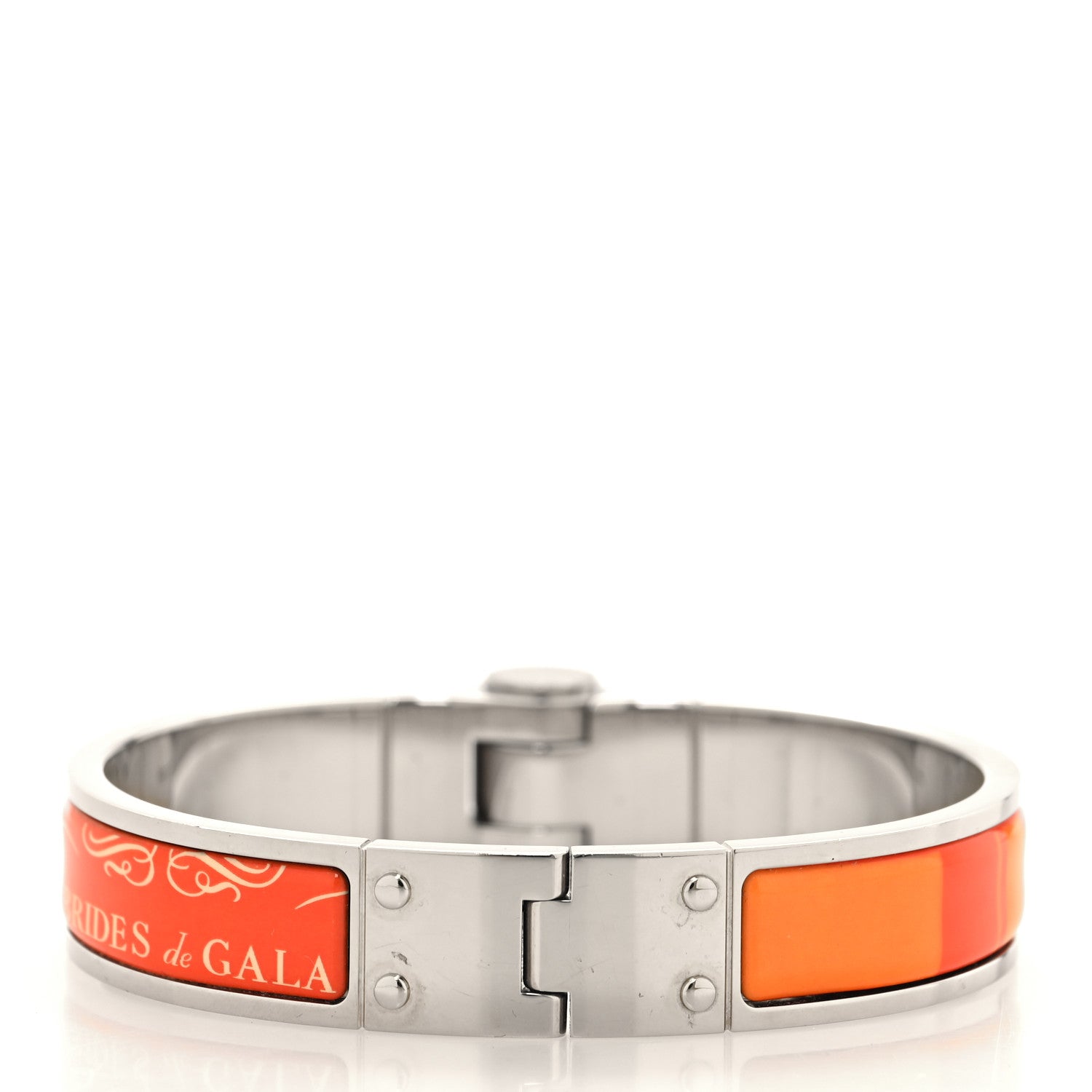 Hermes Enamel Printed Narrow Charniere Brides De Gala Hinged Bracelet S 3 of 5