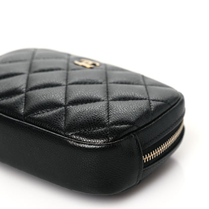 Chanel Caviar Quilted Small Curvy Pouch Cosmetic Case Black 10 of 10