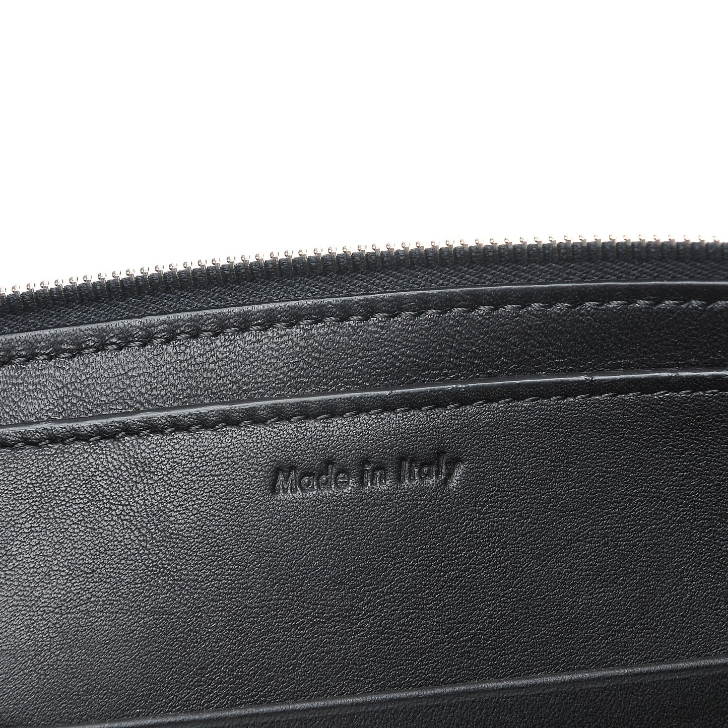 Laminated Lambskin Bi-Color Solo Clutch Pouch Black Silver