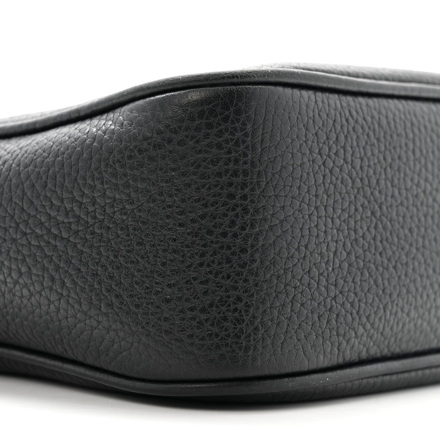 Pebbled Calfskin Small Soho Disco Bag Black
