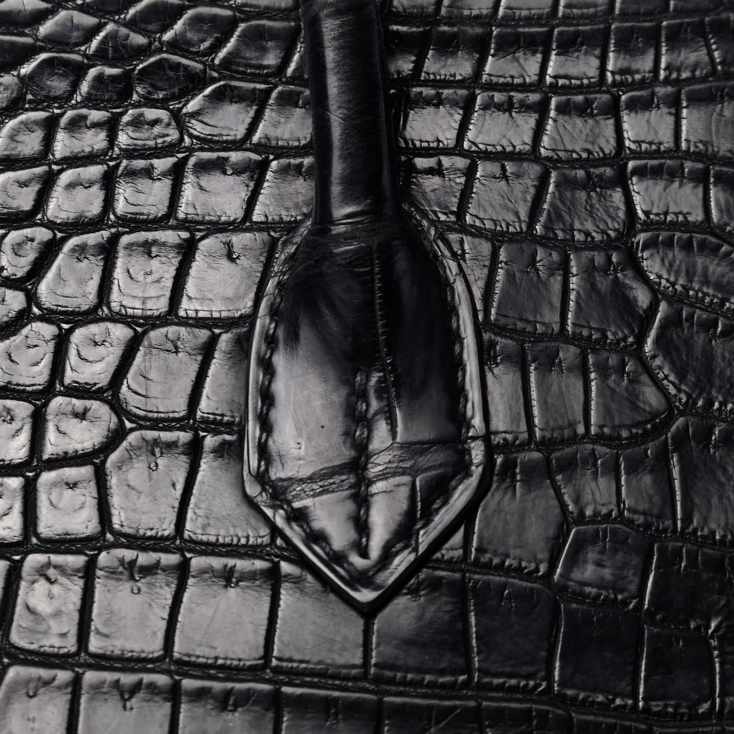 Hermes Matte Porosus Crocodile Birkin 35 Black 10 of 31