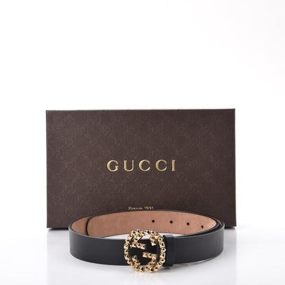Gucci Calfskin Studded Interlocking G Belt 80 32 Black 9 of 9
