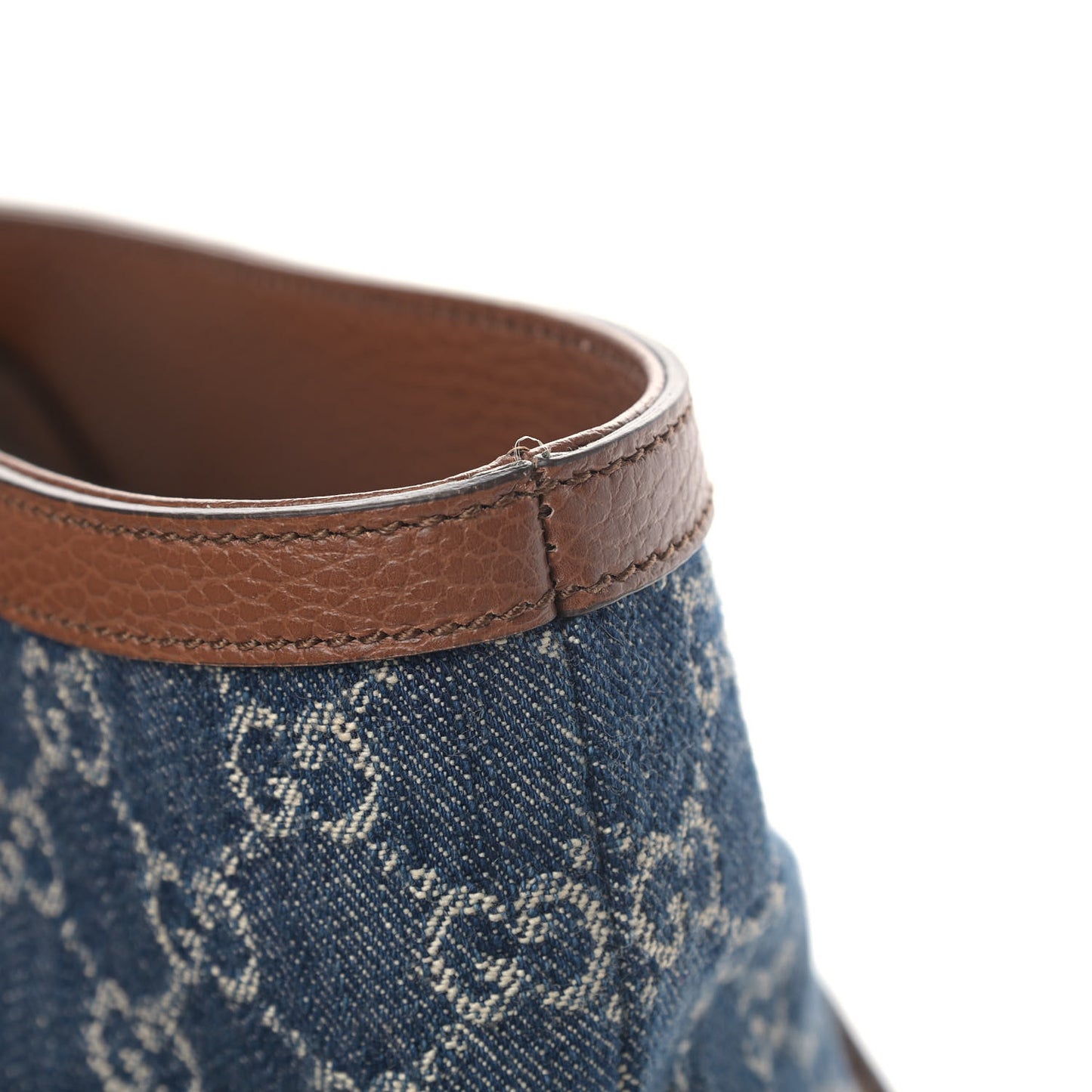 New Denim GG Monogram Medium Ophidia Shopping Tote Blue Tea Cuir