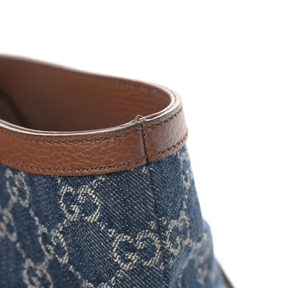 Gucci New Denim GG Monogram Medium Ophidia Shopping Tote Blue Tea Cuir 5 of 5