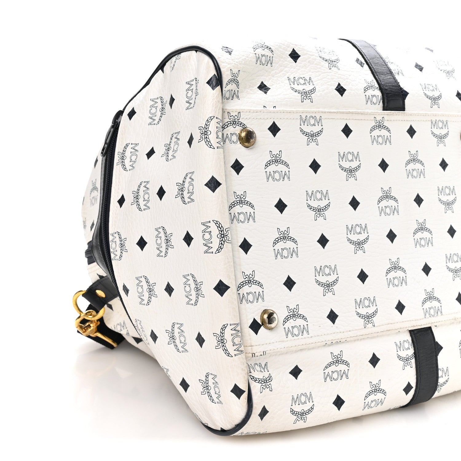 MCM Visetos Weekender Duffle Bag White 8 of 9