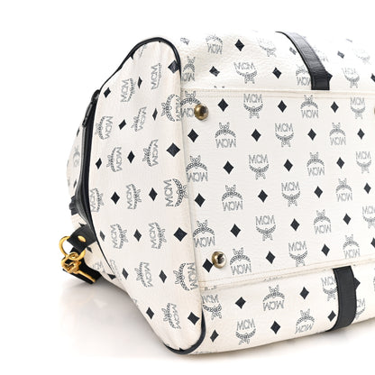MCM Visetos Weekender Duffle Bag White 8 of 9