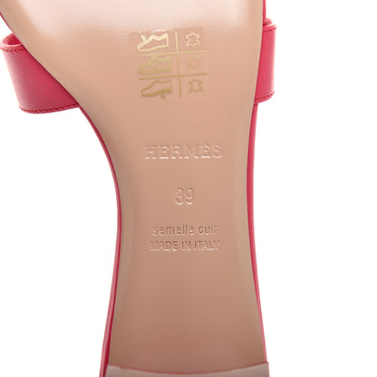 Hermes Calfskin Oasis Sandals 39 Fuschia 6 of 9