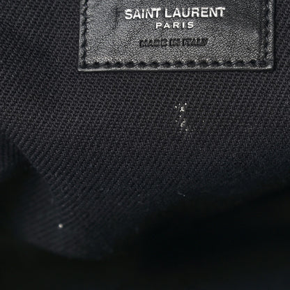 Saint Laurent Linen Calfskin Rive Gauche North South Tote Black 11 of 12