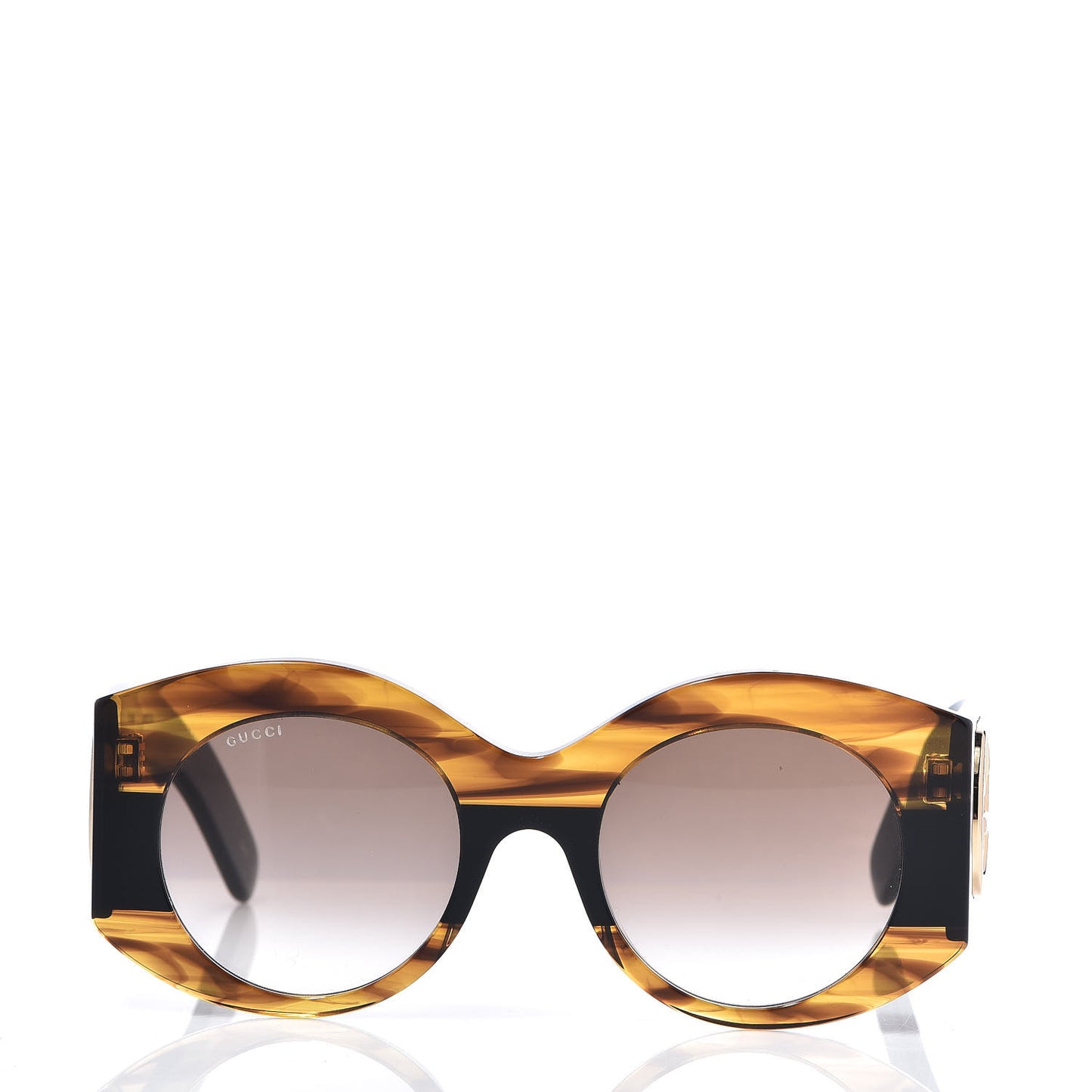 Acetate Round Frame Sunglasses GG0177S Brown