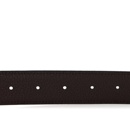 Hermes Box Togo 32mm Au Carre H 100 40 Belt Black Chocolate 4 of 6